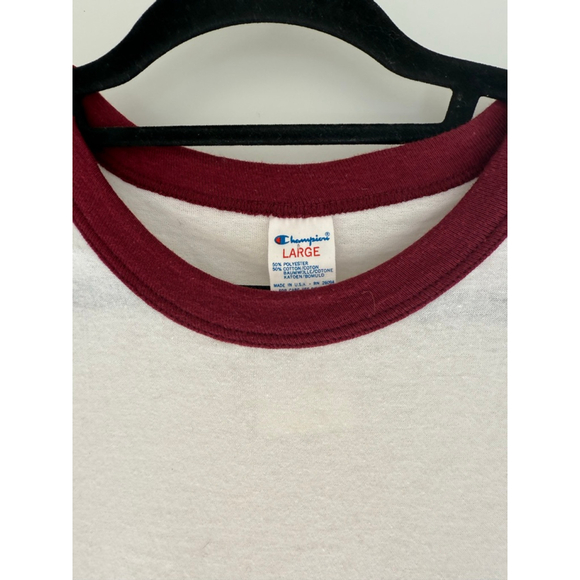Vintage 1980’s Champion Harvard Ringer Tee, Sz L - Picture 5 of 10